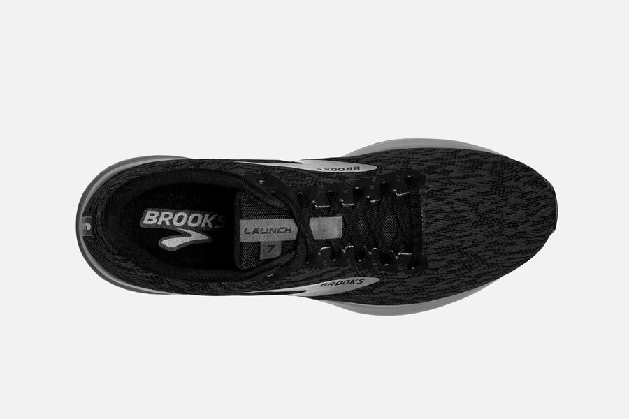 Launch 7 Road Brooks Running Shoes NZ Mens - Black/Grey - WDORHE-152